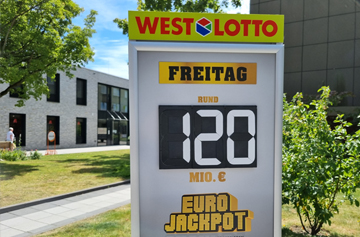 Eurojackpot-Display 120 Millionen Euro