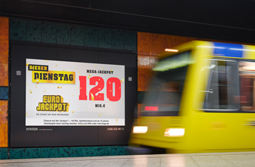 U-Bahn vor Eurojackpot-Werbung