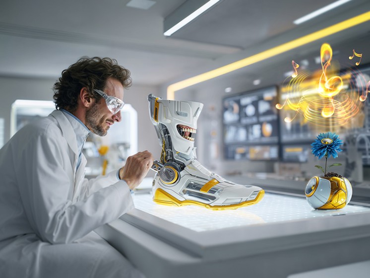 Wissenschaftler baut an einem futuristischen Schuh