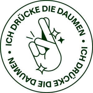 Icon mit Text - Ich drücke die Daumen