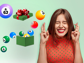 Wunscherfüller mit Local Hero Bingo: Wunsch abgeben und gewinnen. Bingo-Kugeln und Geschenkbox.