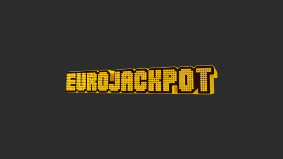 Eurojackpot Logo auf schwarzem Grund.
