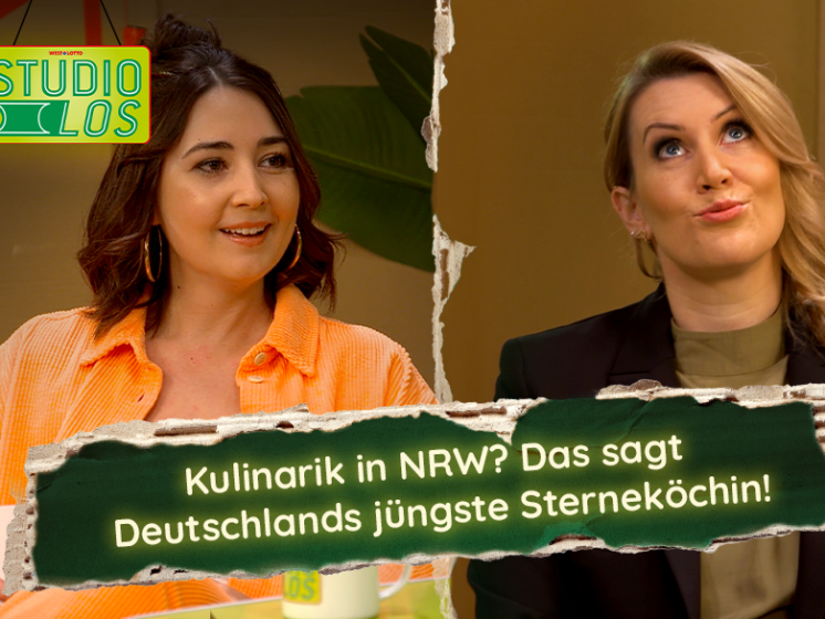 Moderatorin und Gästin der WestLotto-Sendung StudioLos