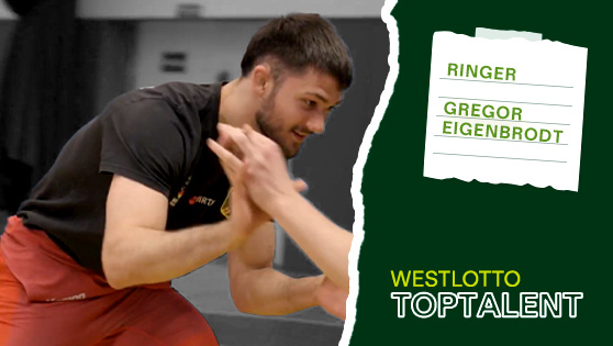WestLotto-Toptalent Gregor Eigenbrodt ringt.