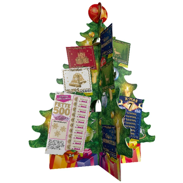 WestLotto Adventskalender 3D-Weihnachtsbaum bestückt mit WestLotto-RubbelLosen