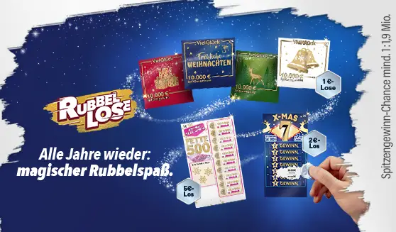 Übersicht aller Weihnachts-Rubbellose. Alle Jahre wieder magischer Rubbelspaß.