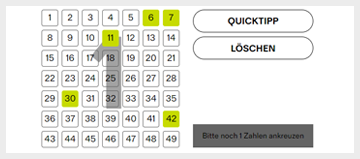 Spielanleitung LOTTO 6aus49 Auswahl Zahlen