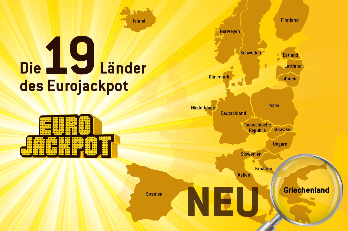 Eurojackpot-Teilnahmeländer auf Karte