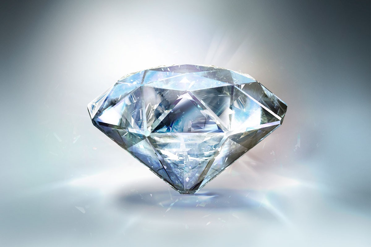 Großer Diamant vor grauem Hintergrund | WestLotto-Rubbellos Diamant 7