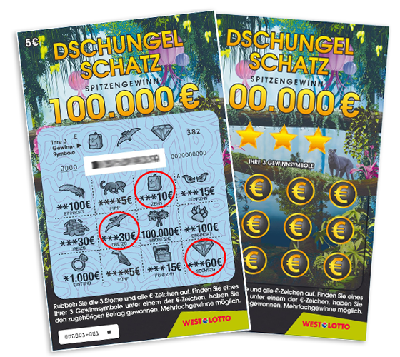 WestLotto-Rubbellos Dschungel Schatz