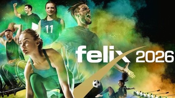 Teaserbild zum felix Award 2026 mit vielen unterschiedlichen Sportlern in einer Grafik