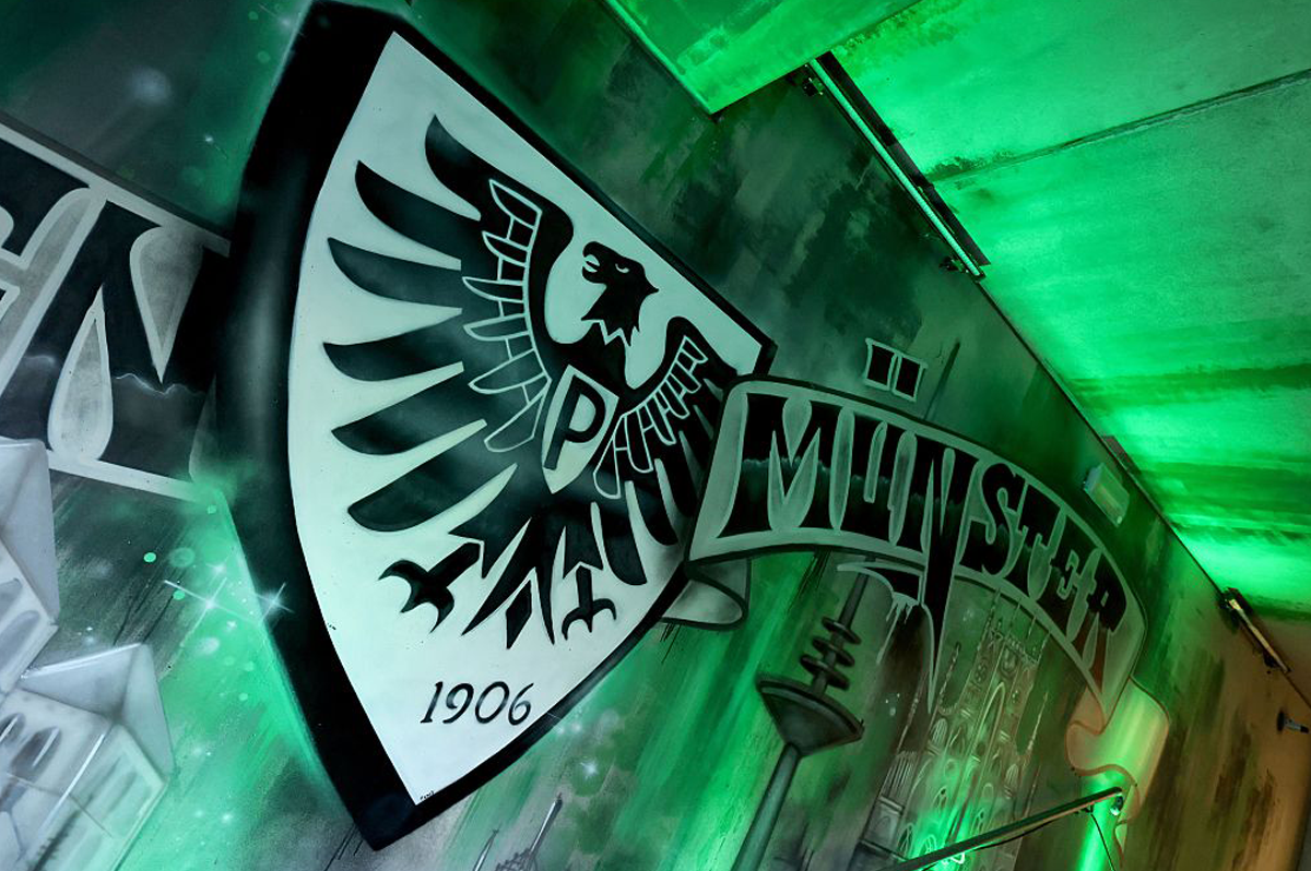Grafitti von der Stadt Münster und dem Logo von Preußen Münster 