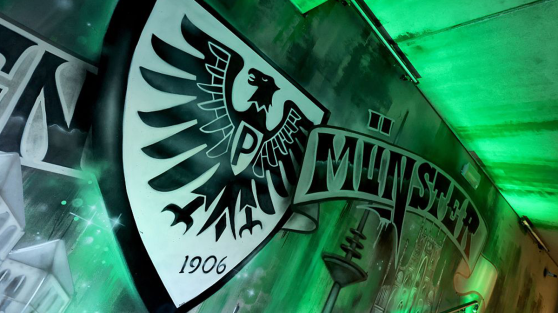 Grafitti von der Stadt Münster und dem Logo von Preußen Münster 