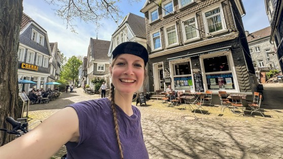 Selfie einer Radfahrerin in Wuppertal | WestLotto Radtour des Monats