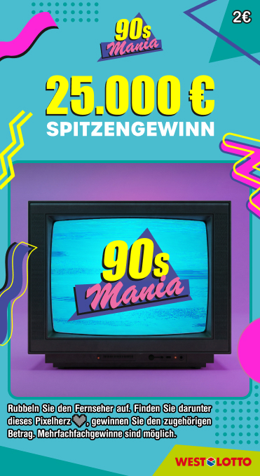 Rubbellos 90s Mania Spielschein