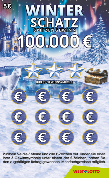 Spielschein Rubbellos Winter Schatz 2026 