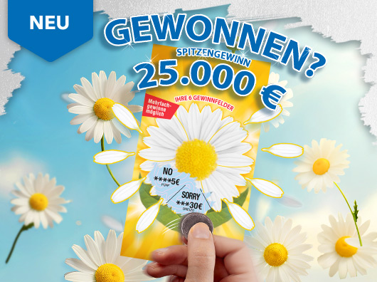 Teaser Rubbellos Gewonnen mit Hinweis Neu