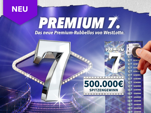 Übersichtsbild Rubbellos Premium 7 mit Hinweis NEU