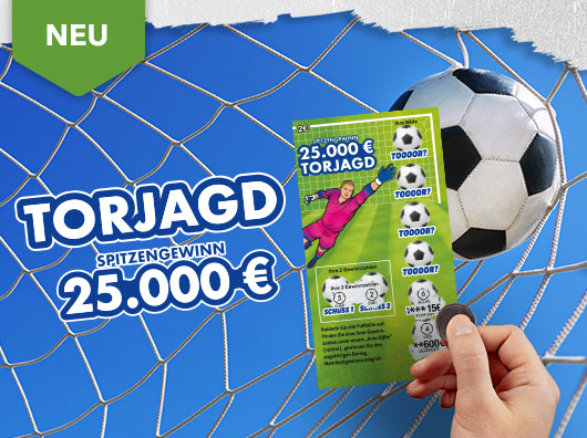 Übersichtsbild Rubbellos Torjagd 2026 mmit Hinweis NEU