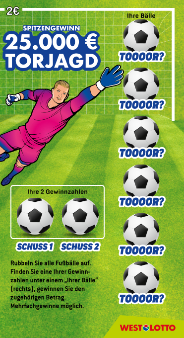 Spielschein Rubbellos Torjagd 2026 für Detailseite