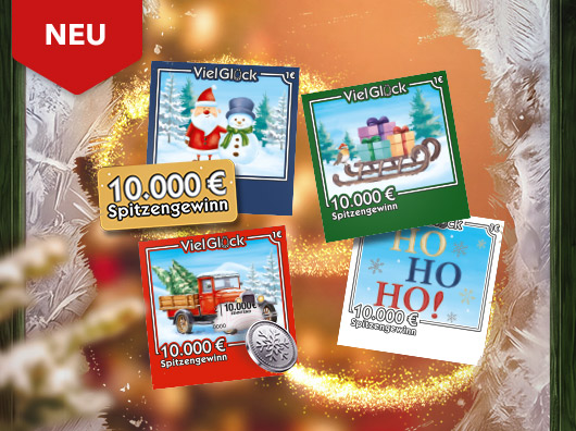 Übersichtsbild Rubbellos Viel Glück Weihnachten mit Hinweis Neu